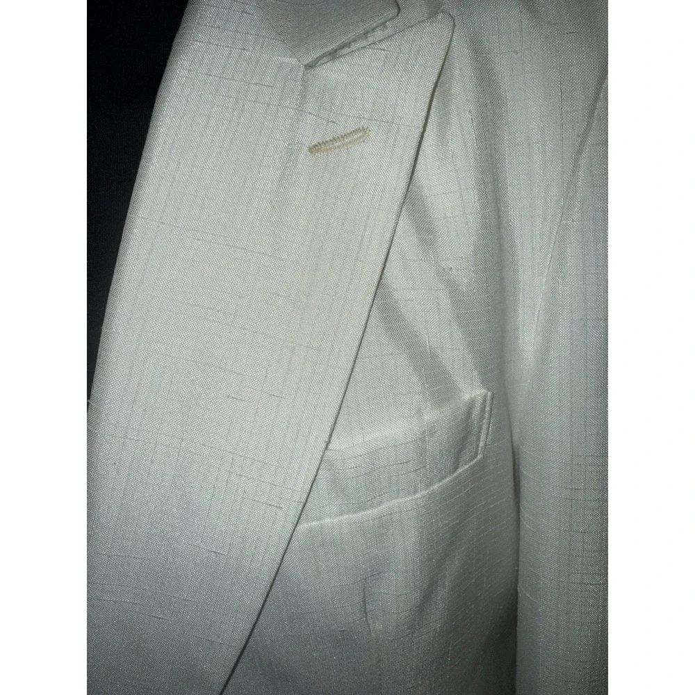 Primo White Mens Silk Blazer USA Made Size 40R - Picture 3 of 10